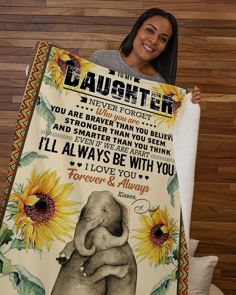 Manta de Elefante "Ama a tu Papá" - Regalo de Papá para Hija - Para mi Hija, Nunca Olvides Quién Eres (SKUB06-65)