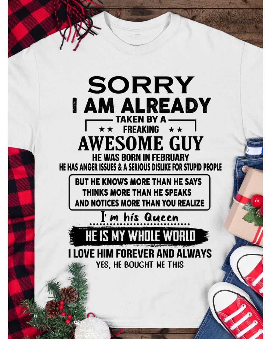 February - Awesome Boyfriend Born In February- Special gift for your Girlfriend - From Husband NGHL02 (SKUT08-11-02)