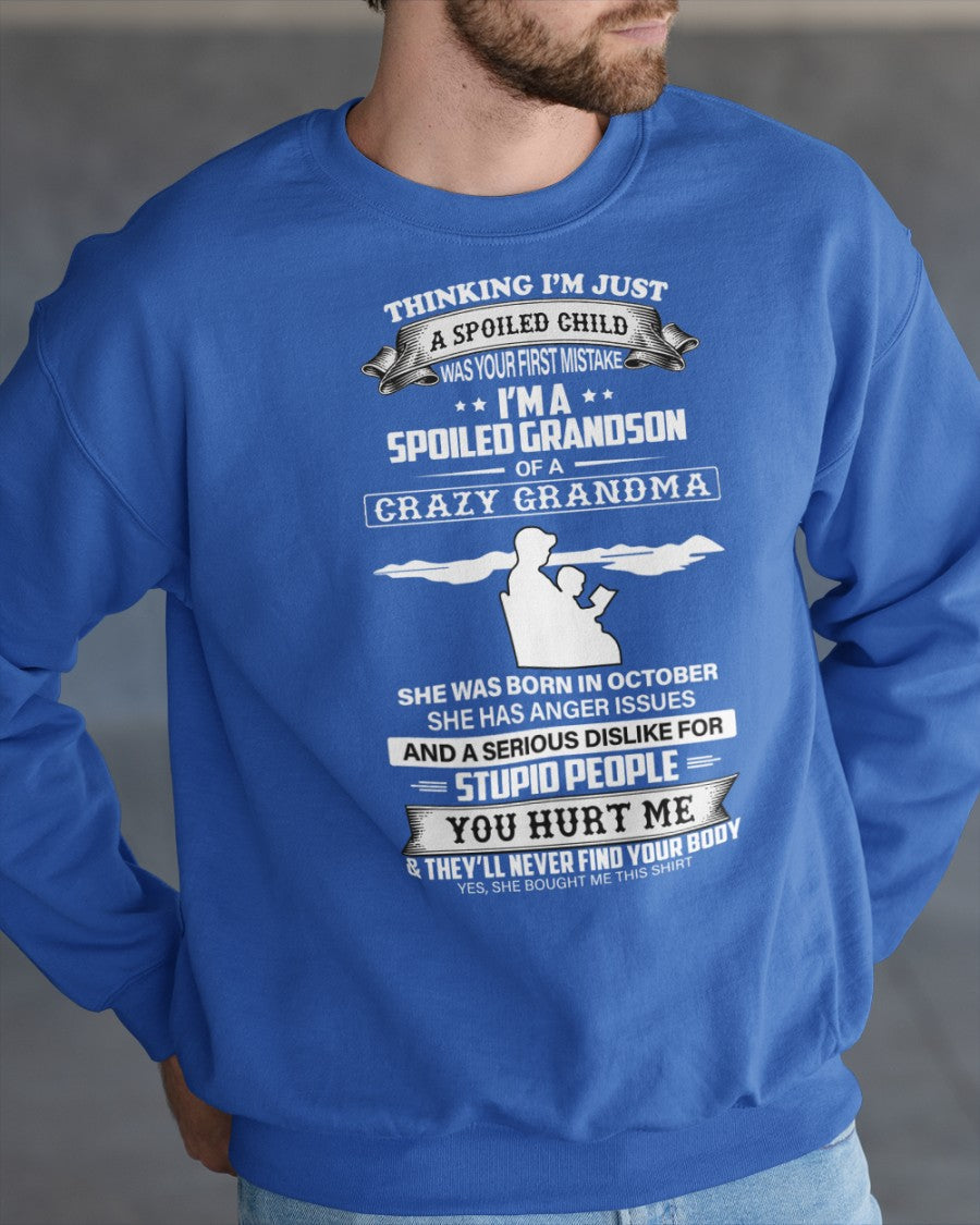 Spoiled by Grandma Shirt October Edition – From Grandma to Grandson NGHL10 (SKU-GMS2-10)