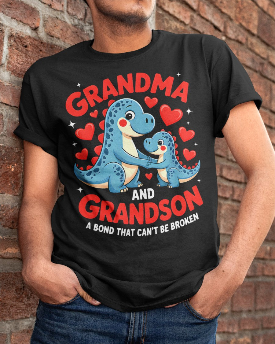 GRANDMA AND GRANDSON A BOND THAT CAN'T BE BROKEN DINOSAUR UNISEX T-SHIRT NGHL00 (SKU-GMS3)