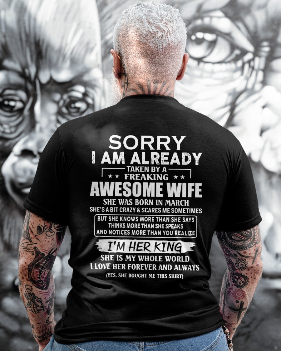 Awesome wife March - Perfect gift for husband from wife - NGHL03 (SKU68-79-03)