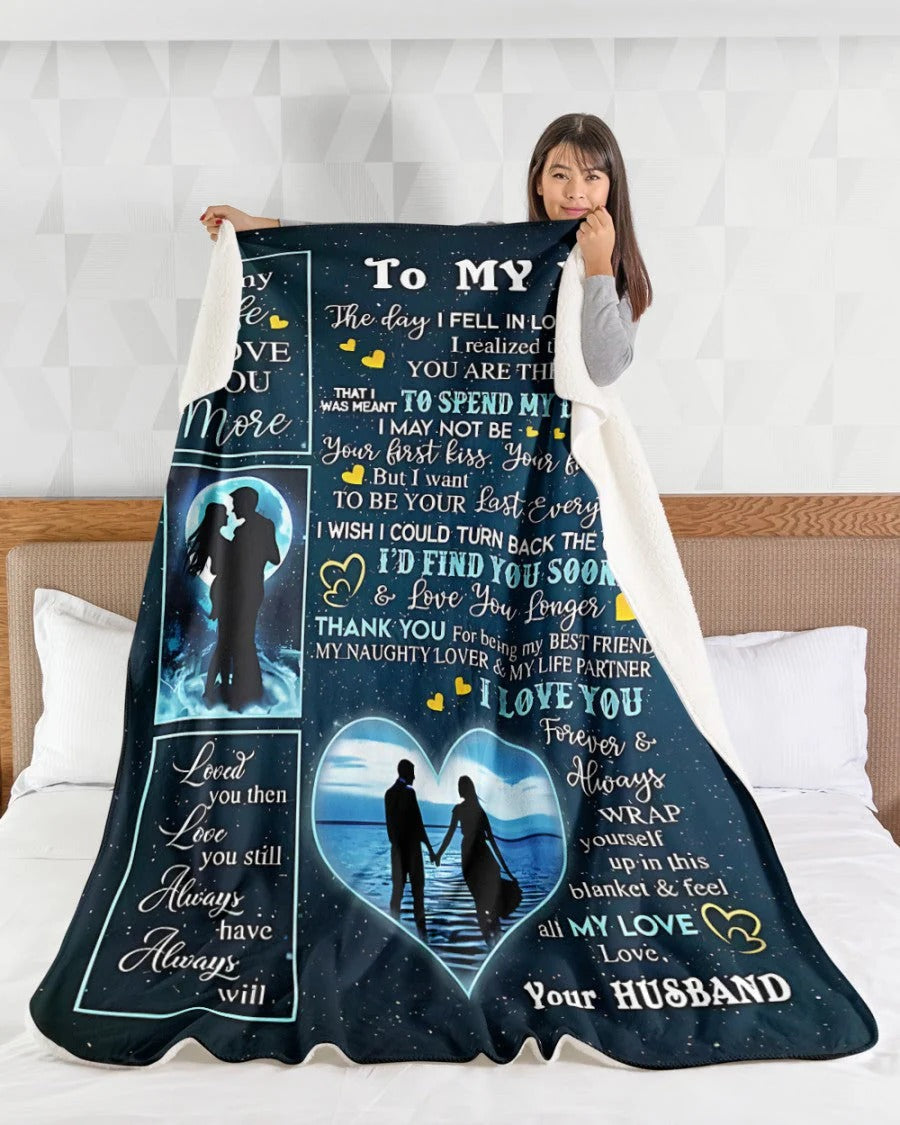 MANTA PARA ESPOSA DE PARTE DE ESPOSO – REGALO DE COMODIDAD Y CALIDEZ Manta de forro polar Sherpa (SKU-CHAU-B11)