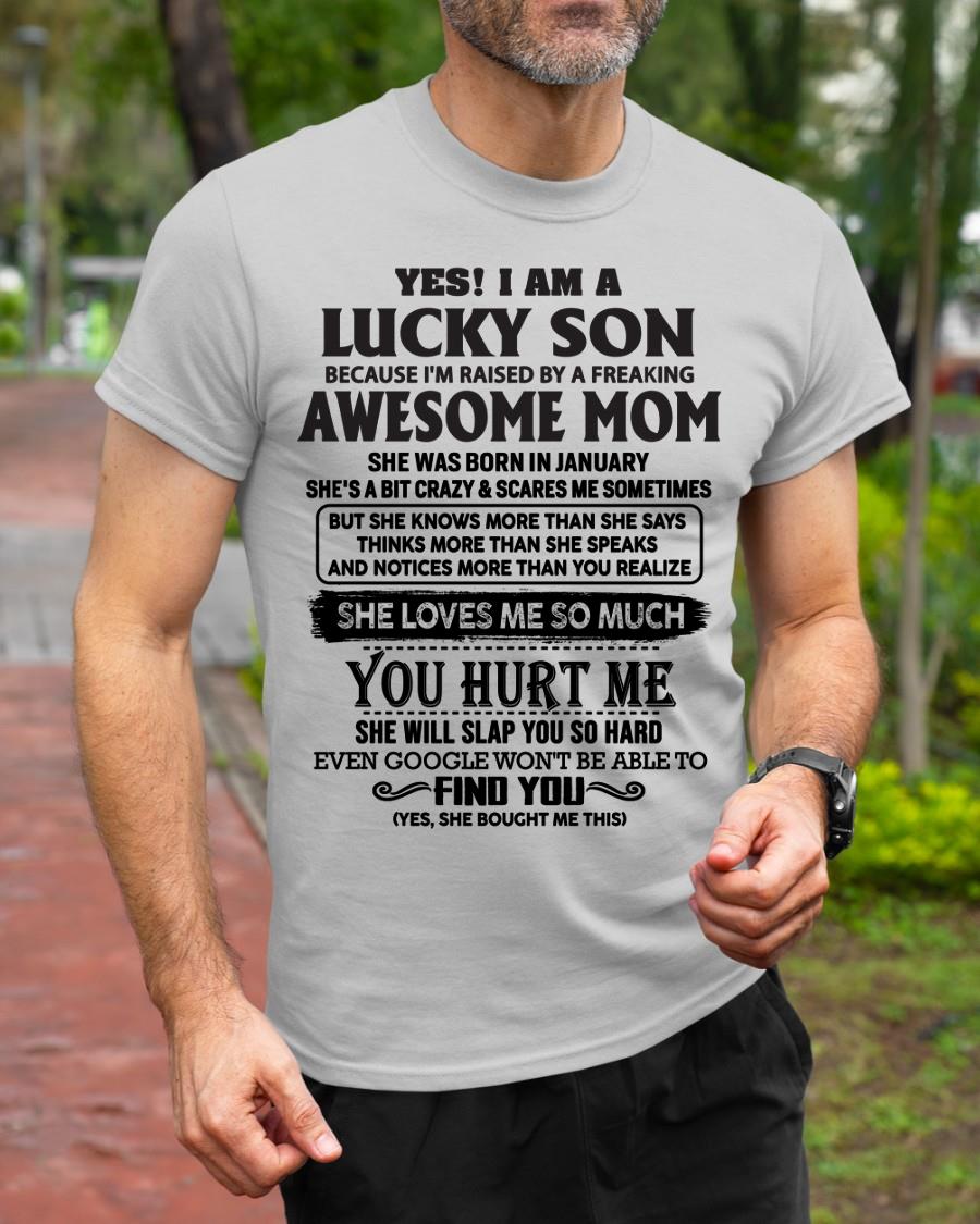 January - Yes! I'm A Lucky Son - Perfect Gift For Your Son From Mom - NGHL01 (SKU-LKW-01)