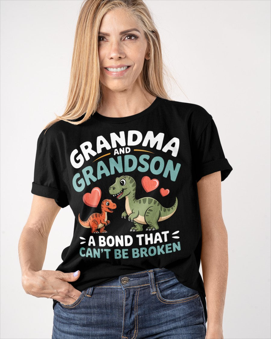GRANDMA AND GRANDSON A BOND THAT CAN'T BE BROKEN DINOSAUR UNISEX T-SHIRT - NGHL00 (SKU-GMS5)