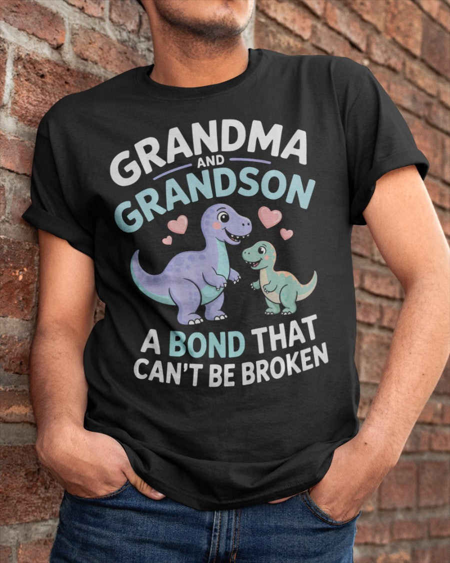 GRANDMA AND GRANDSON A BOND THAT CAN'T BE BROKEN DINOSAUR UNISEX T-SHIRT NGHL00 (SKU-GMS4)