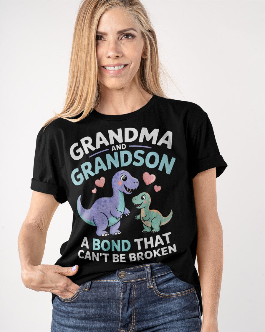 GRANDMA AND GRANDSON A BOND THAT CAN'T BE BROKEN DINOSAUR UNISEX T-SHIRT NGHL00 (SKU-GMS4)