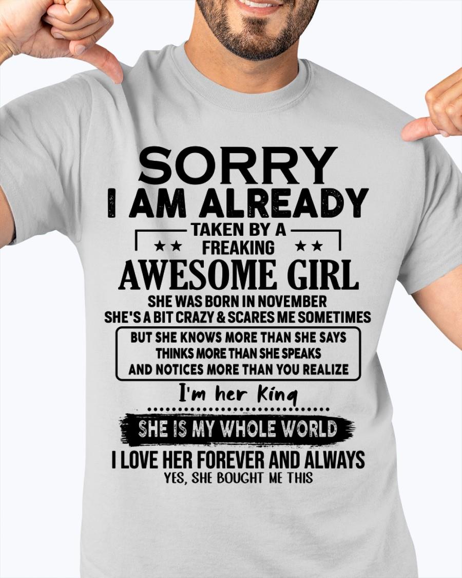 Noviembre - Chica increíble nacida en noviembre - Regalo especial para tu novio - De Esposa NGHL11 (SKU.AT16)
