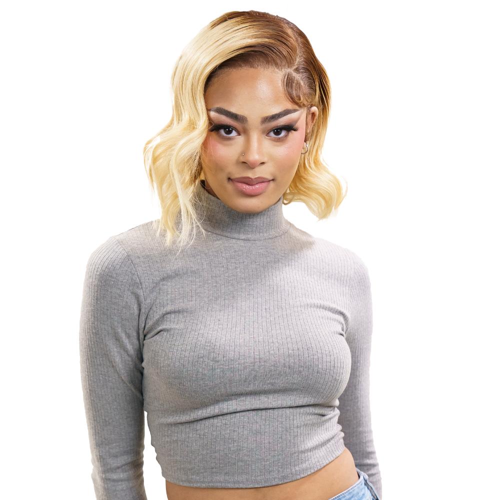 Peluca Bob de cabello humano 100% con encaje frontal transparente 13x4 Shortbread