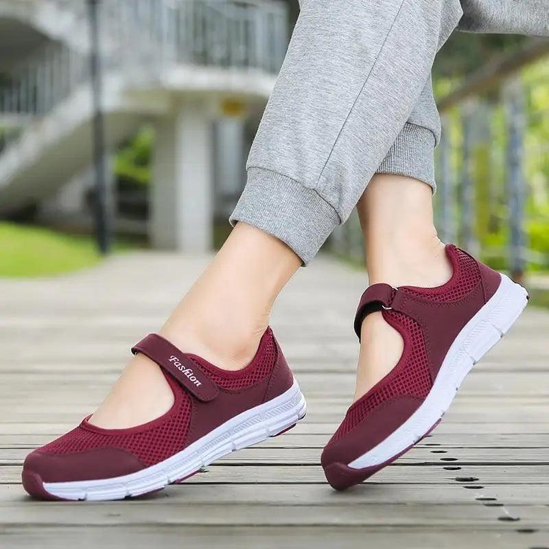 Zapatillas deportivas de mujer transpirables de verano, malla elegante y cómodas a la moda
