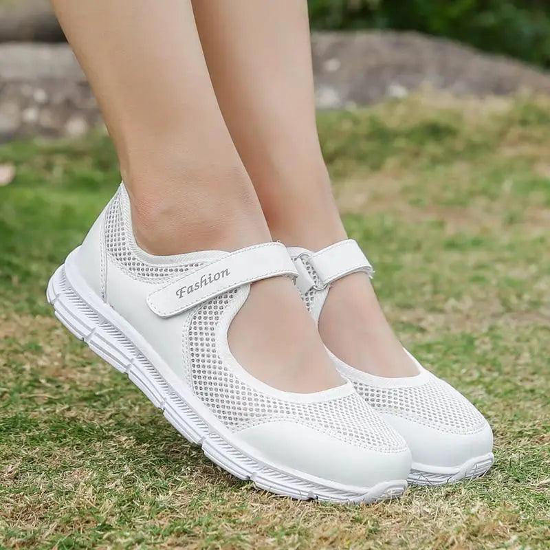 Zapatillas deportivas de mujer transpirables de verano, malla elegante y cómodas a la moda