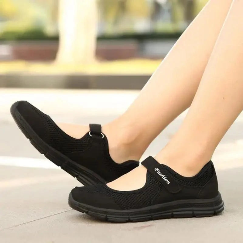 Zapatillas deportivas de mujer transpirables de verano, malla elegante y cómodas a la moda