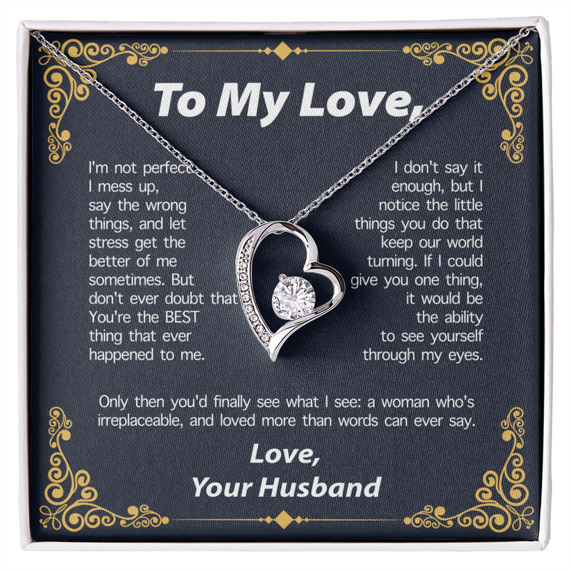 PARA MI AMOR DE PARTE DE TU ESPOSO COLLAR - REGALO PERFECTO PARA SAN VALENTÍN - Collar Premium Amor Eterno (SKUJ12-295)