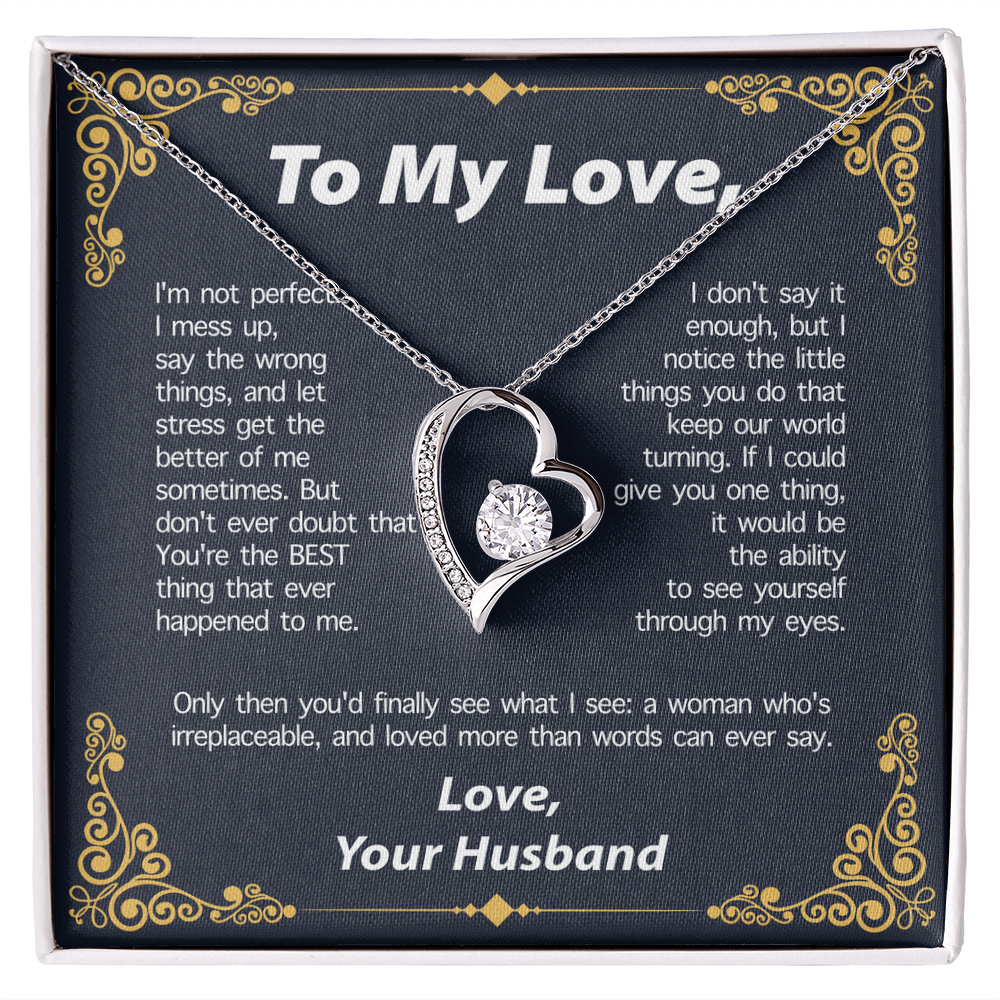 PARA MI AMOR DE PARTE DE SU ESPOSO COLLAR - REGALO PERFECTO PARA SAN VALENTÍN - Collar Premium Amor Eterno (SKUJ12-295)