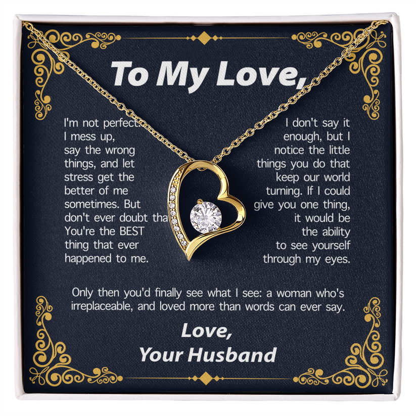 PARA MI AMOR DE PARTE DE TU ESPOSO COLLAR - REGALO PERFECTO PARA SAN VALENTÍN - Collar Premium Amor Eterno (SKUJ12-295)