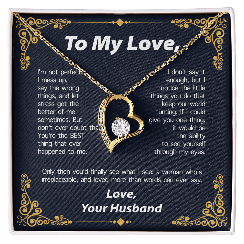 PARA MI AMOR DE PARTE DE SU ESPOSO COLLAR - REGALO PERFECTO PARA SAN VALENTÍN - Collar Premium Amor Eterno (SKUJ12-295)