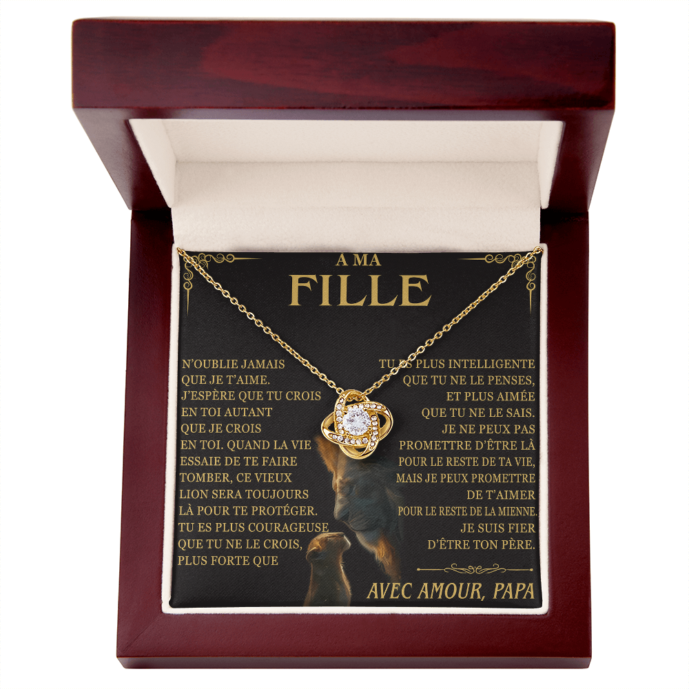PARA MI HIJA "Nunca olvides que" – Regalo de papá - The Premium Love Knot Necklace (SKUJ12-215)