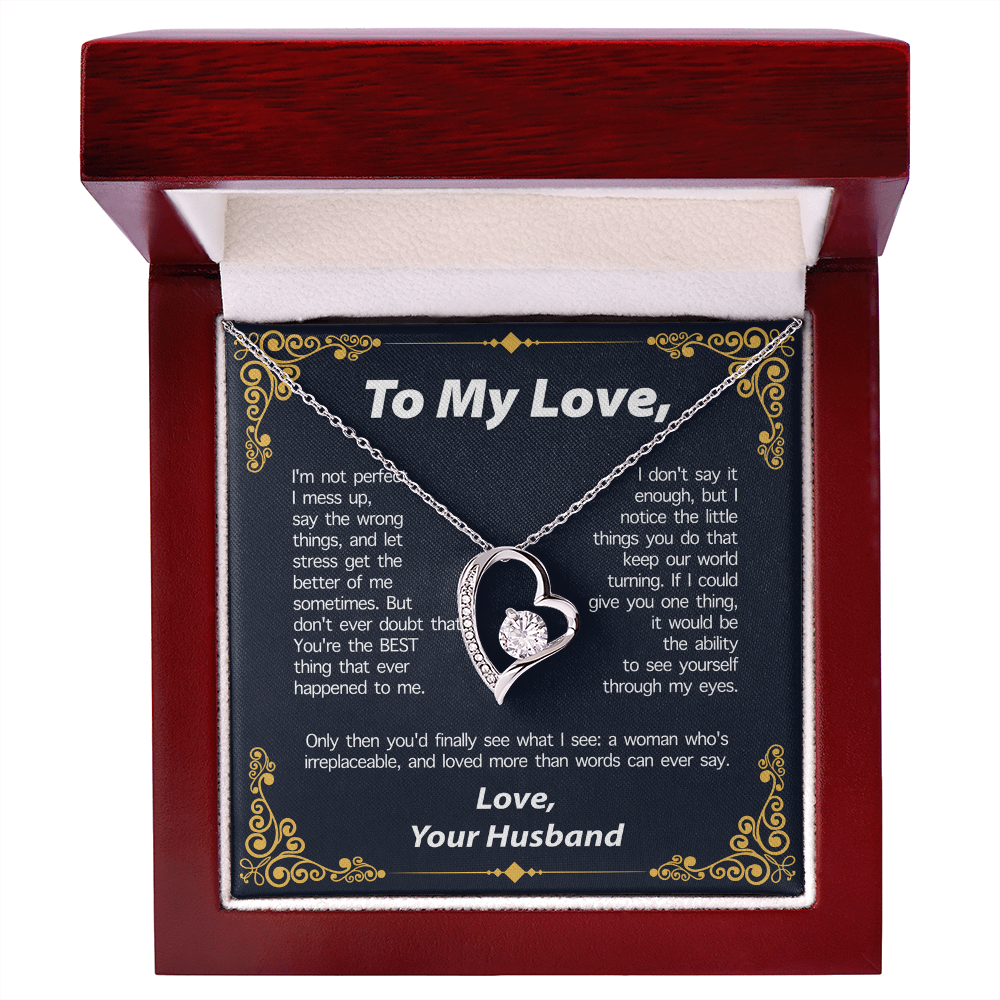 PARA MI AMOR DE PARTE DE SU ESPOSO COLLAR - REGALO PERFECTO PARA SAN VALENTÍN - Collar Premium Amor Eterno (SKUJ12-295)