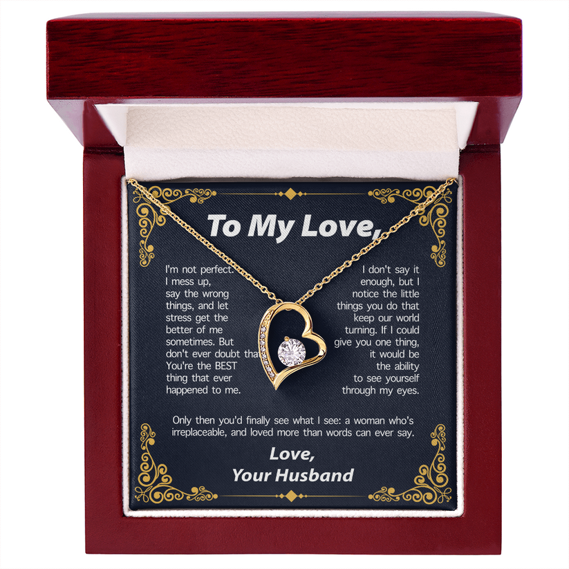 PARA MI AMOR DE PARTE DE TU ESPOSO COLLAR - REGALO PERFECTO PARA SAN VALENTÍN - Collar Premium Amor Eterno (SKUJ12-295)