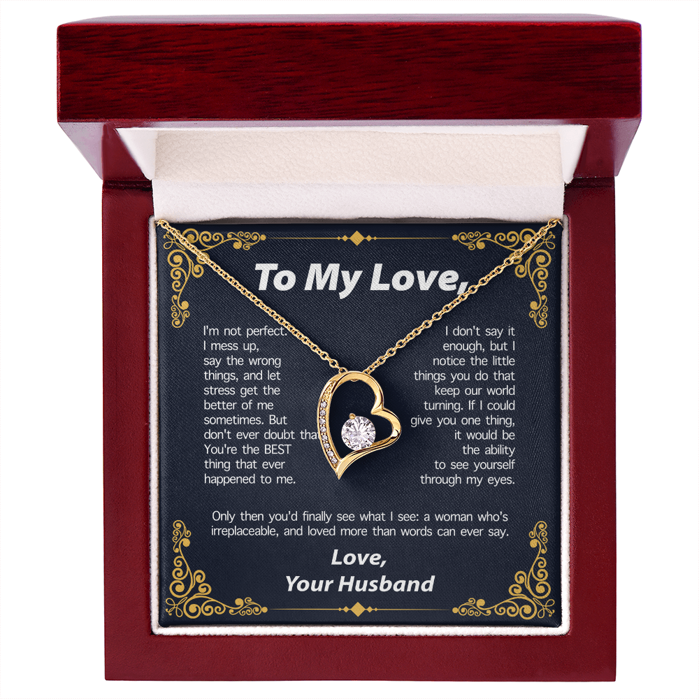 PARA MI AMOR DE PARTE DE SU ESPOSO COLLAR - REGALO PERFECTO PARA SAN VALENTÍN - Collar Premium Amor Eterno (SKUJ12-295)