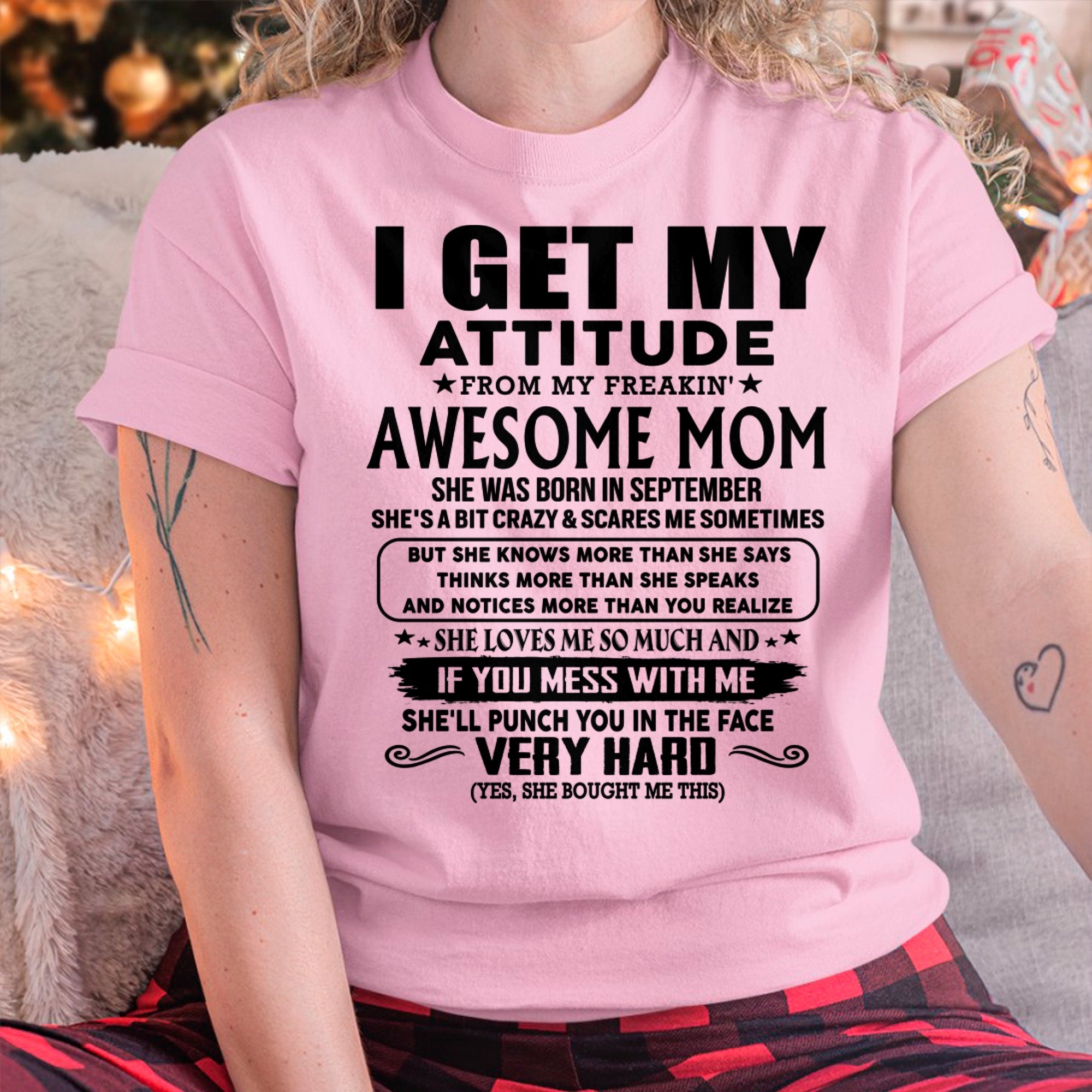 Gracias, mamá - MI ACTITUD LA HEREDÉ DE MI SÚPER ASOMBROSA MAMÁ - Regalo para hijo e hija de parte de mamá - NGHL09 (SKU-TMD-CU-09)