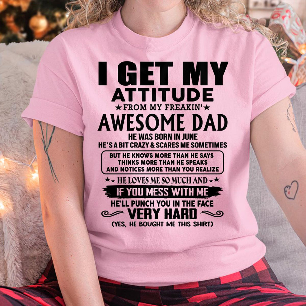Junio - Gracias papá - MI ACTITUD LA HEREDÉ DE MI INCREÍBLE PAPÁ - Regalo para hijo e hija de papá - NGHL06 (SKU-TDD-CU-06) Junio