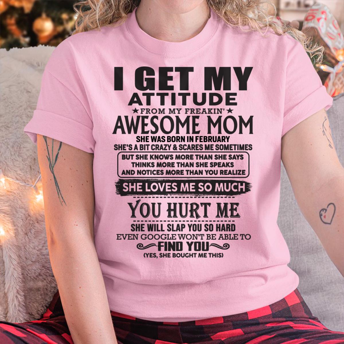 Gracias Mamá - HEREDÉ MI ACTITUD DE MI SÚPER INCREÍBLE MAMÁ - Regalo para Hijo e Hija de Mamá - NGHL02 Febrero (SKU-TMD-02)