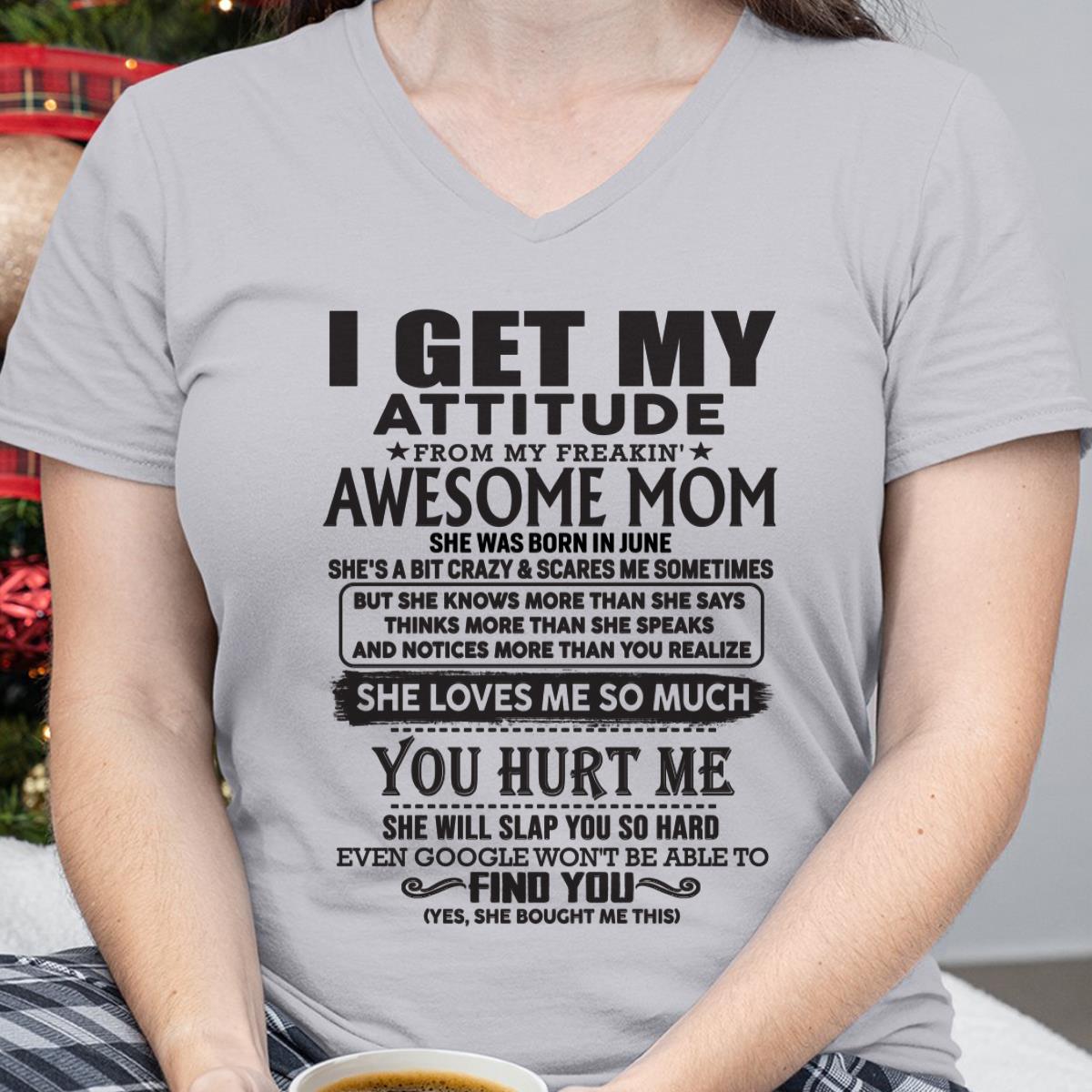 Junio - Gracias Mamá - MI ACTITUD LA HEREDÉ DE MI ASOMBROSA MAMÁ - Regalo de Mamá para Hijo e Hija - NGHL06 Junio (SKU-TMD-06)