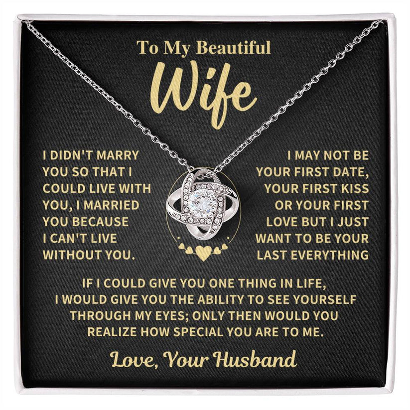 PARA MI ESPOSA DE SU ESPOSO COLLAR - Collar Nudo de Amor de primera calidad (SKUJ06-89)