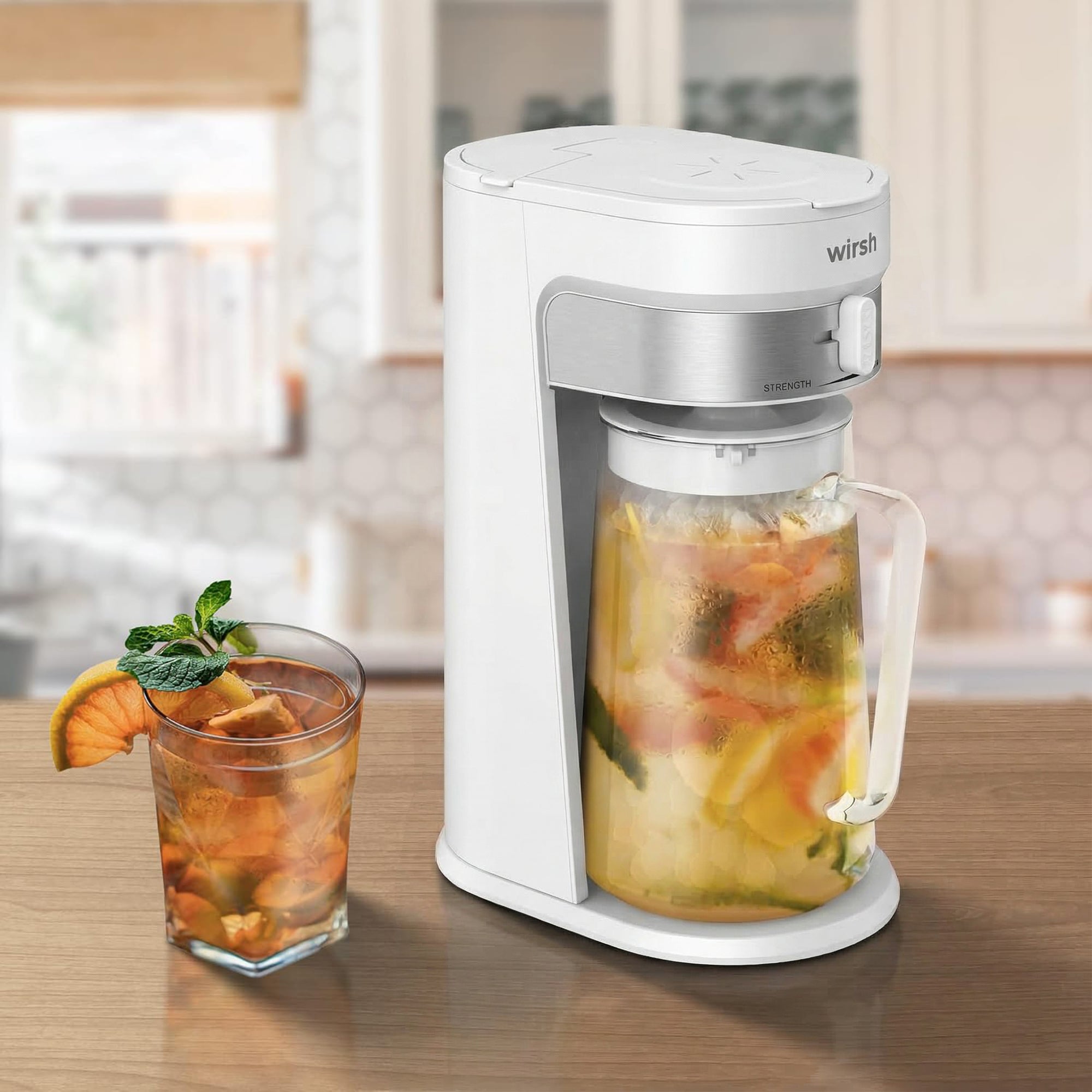 Wirsh Iced Coffee Maker,  Iced Tea Maker with 85 Ounce Pitcher,Strength Control and Reusable Filter