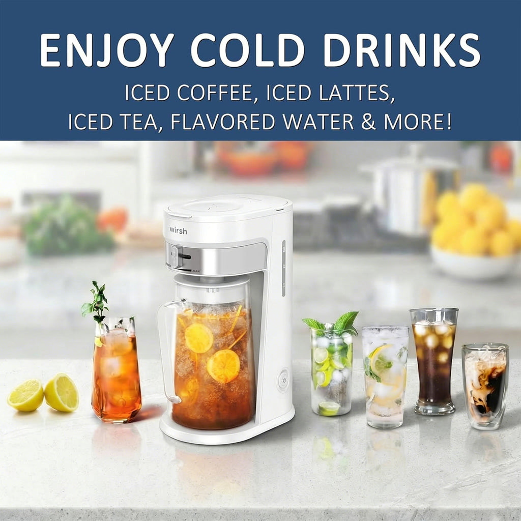 Wirsh Iced Coffee Maker,  Iced Tea Maker with 85 Ounce Pitcher,Strength Control and Reusable Filter