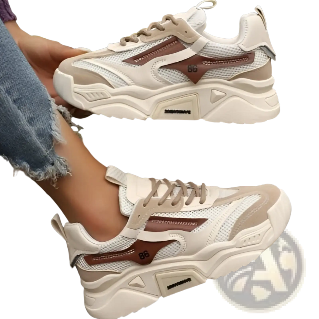 Zapatillas de plataforma de malla para mujer, calzado grueso transpirable