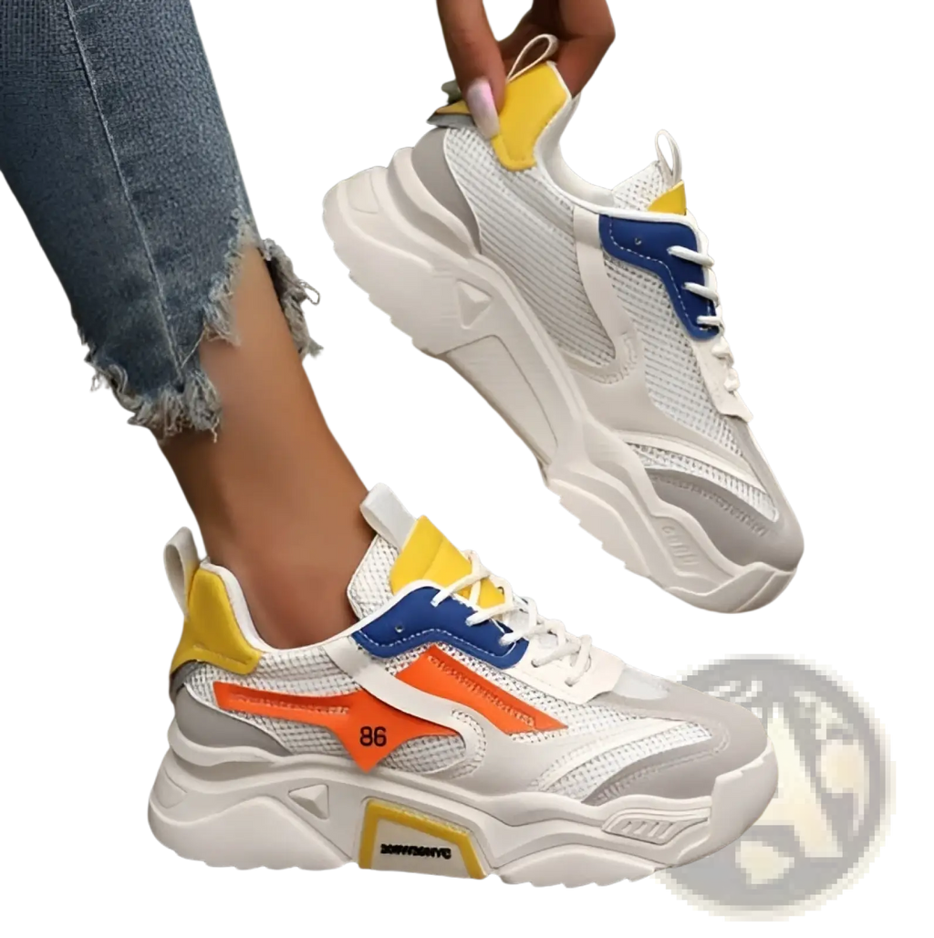 Zapatillas de plataforma de malla para mujer, calzado grueso transpirable
