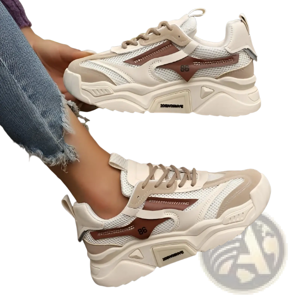 Zapatillas de plataforma de malla para mujer, calzado grueso transpirable