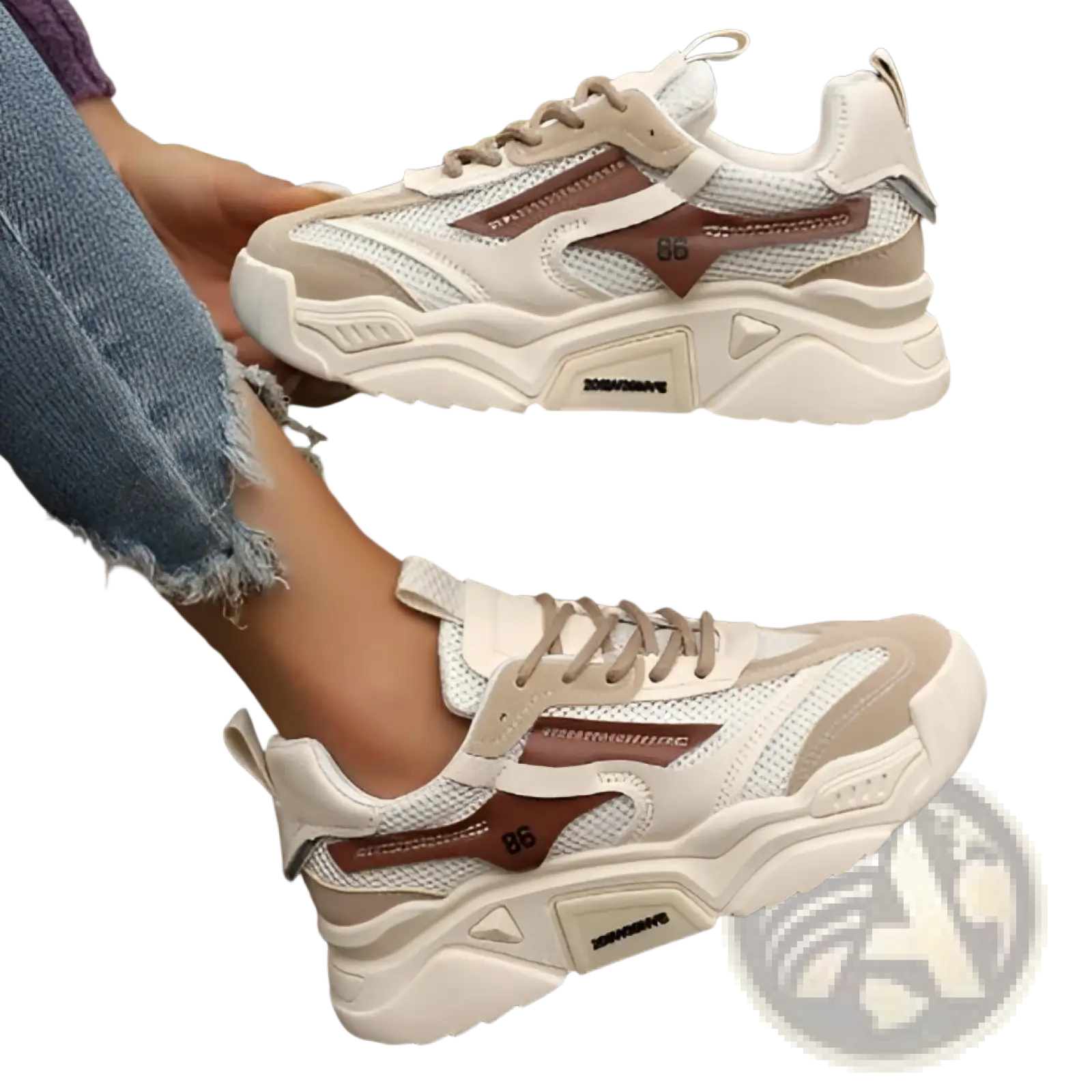 Zapatillas de plataforma de malla para mujer, calzado grueso transpirable